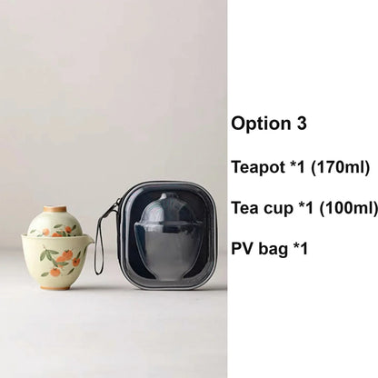Fall Decor Vintage Travel Gaiwan Tea Set product gallery photo 7 for travel tea set