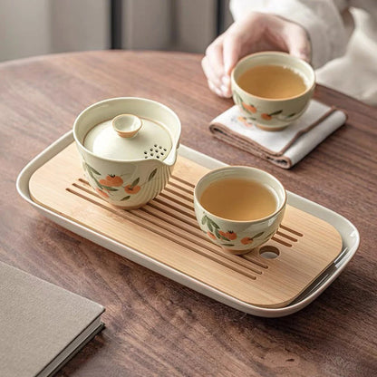 Fall Decor Vintage Travel Gaiwan Tea Set product gallery photo 8 for travel tea set