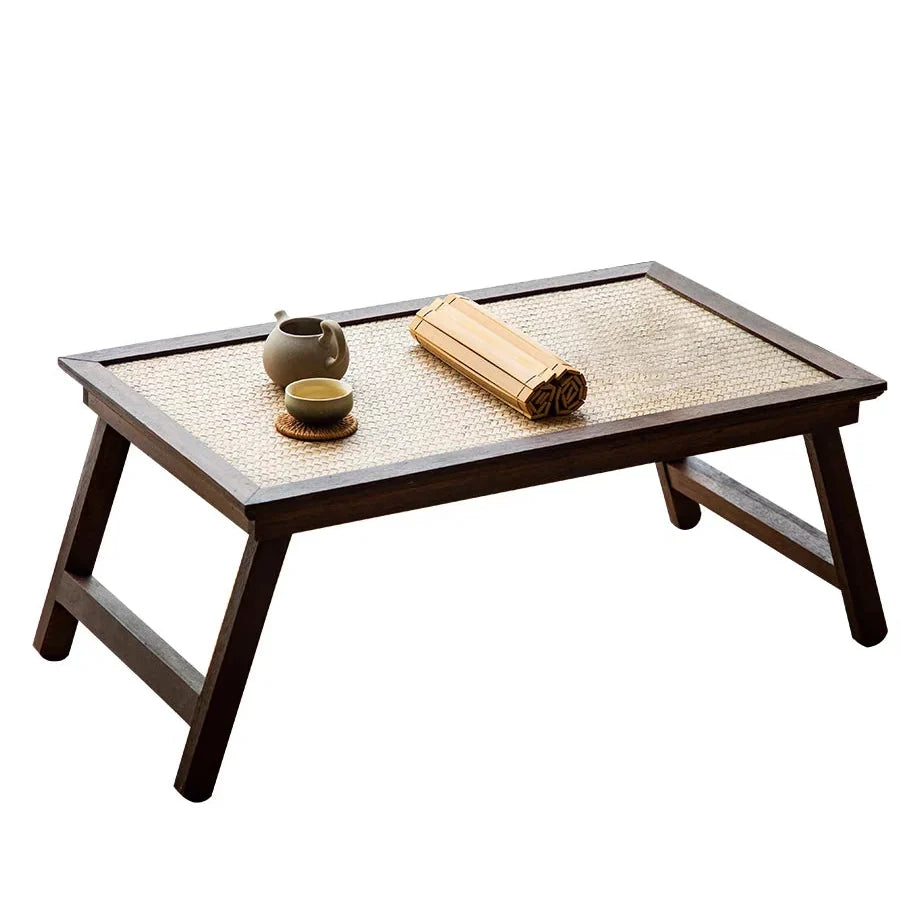 Foldable Low Rattan Tea Table detail photo 4 for gongfu tea table