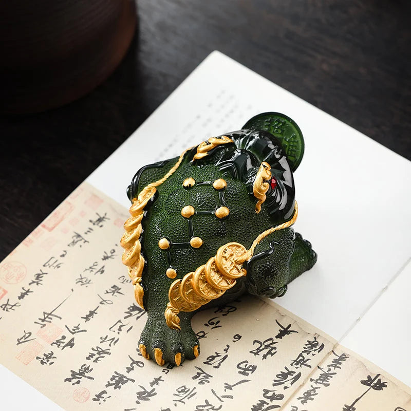 Green Color Changing "Jin Chan" Money Toad Tea Pet product gallery photo 5 for gongfu tea pet