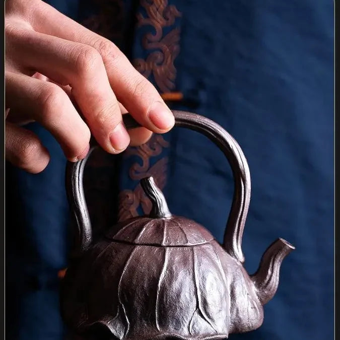 Hand-Carved Lotus Zisha Teapot product gallery photo 10 for zisha teapot