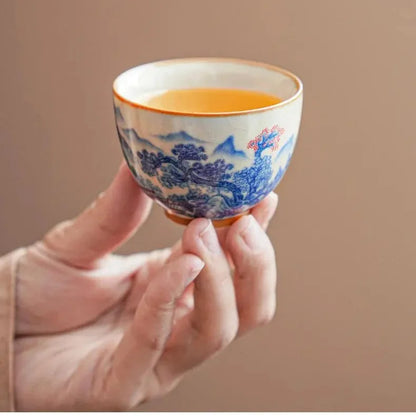 Hand-Painted Ru-Kiln Celadon Tea Set product gallery photo 8 for ceramic gongfu tea set