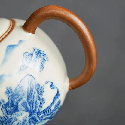 Hand-Painted Ru-Kiln Celadon Tea Set product gallery photo 11 for ceramic gongfu tea set