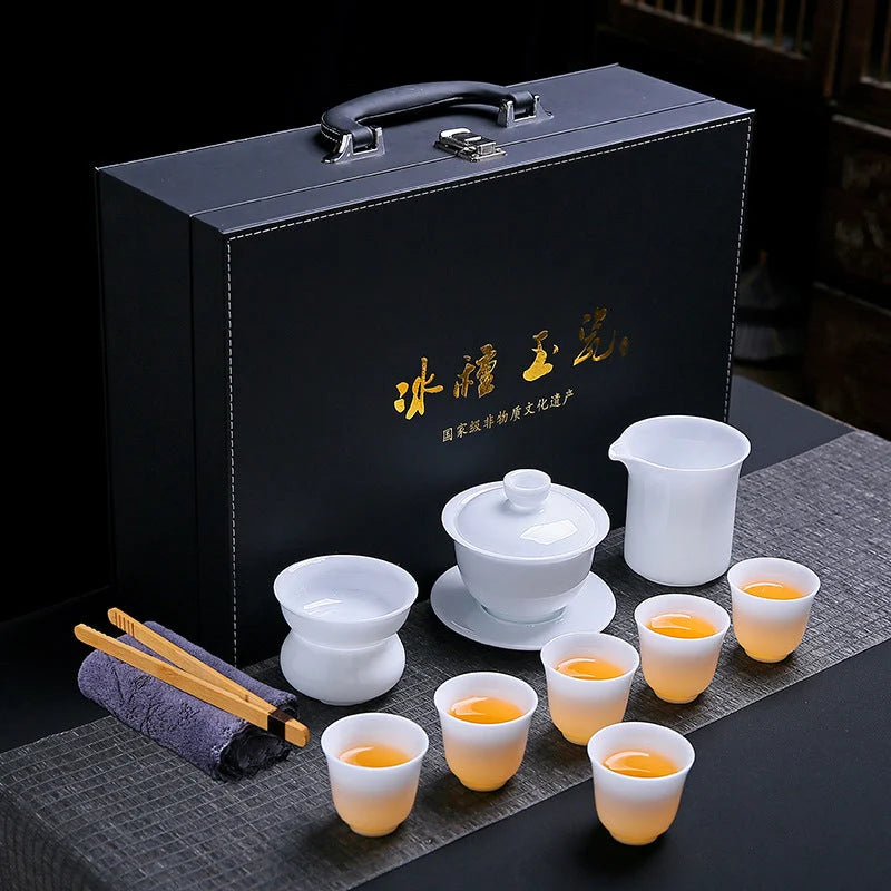 Ice-Glaze Jade Porcelain Tea Set main product photo for ceramic gongfu tea set