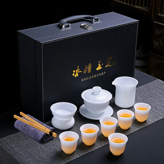 Ice-Glaze Jade Porcelain Tea Set main product photo for ceramic gongfu tea set