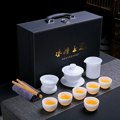 Ice-Glaze Jade Porcelain Tea Set detail photo 2 for ceramic gongfu tea set