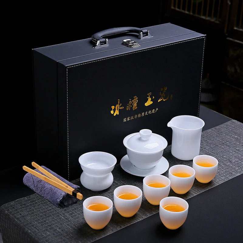 Ice-Glaze Jade Porcelain Tea Set detail photo 3 for ceramic gongfu tea set