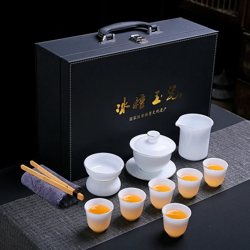 Ice-Glaze Jade Porcelain Tea Set detail photo 4 for ceramic gongfu tea set