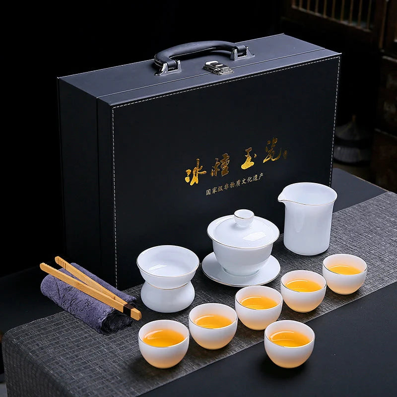 Ice-Glaze Jade Porcelain Tea Set product gallery photo 5 for ceramic gongfu tea set