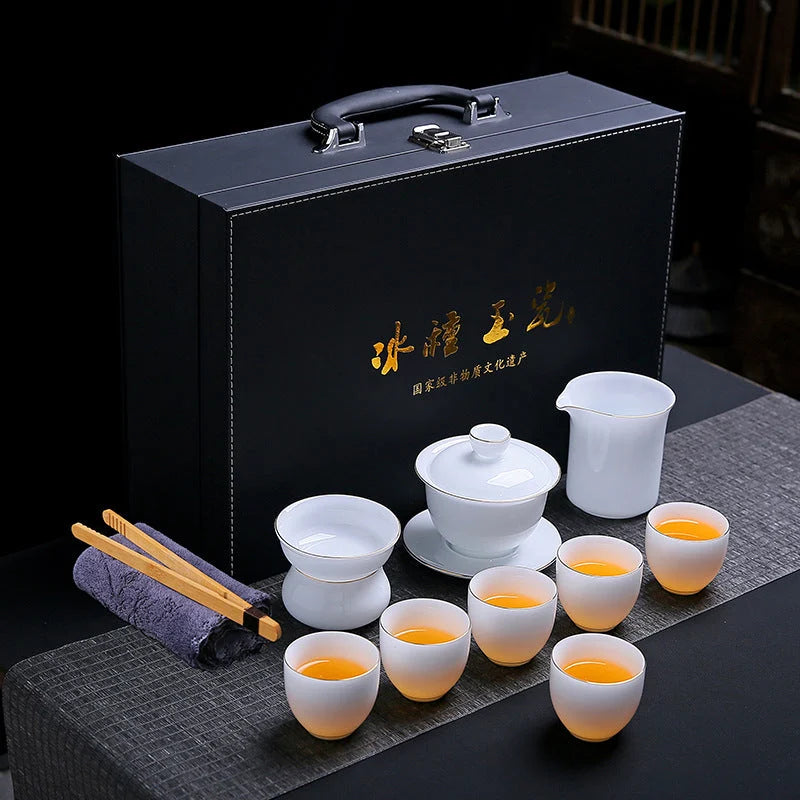 Ice-Glaze Jade Porcelain Tea Set product gallery photo 6 for ceramic gongfu tea set