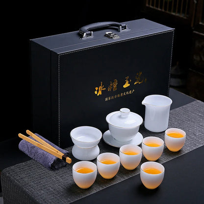 Ice-Glaze Jade Porcelain Tea Set product gallery photo 6 for ceramic gongfu tea set