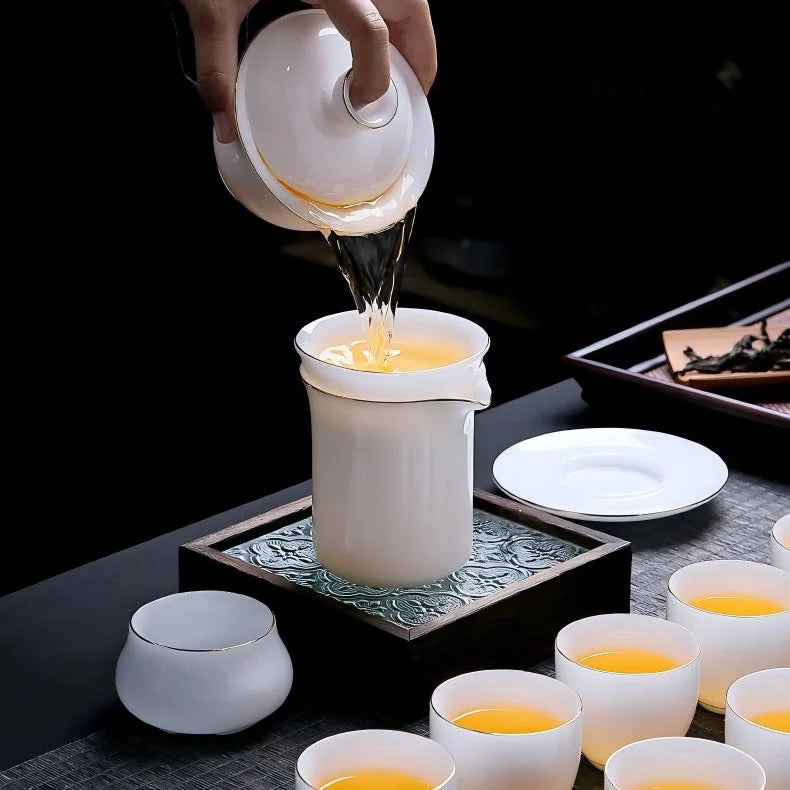 Ice-Glaze Jade Porcelain Tea Set product gallery photo 8 for ceramic gongfu tea set