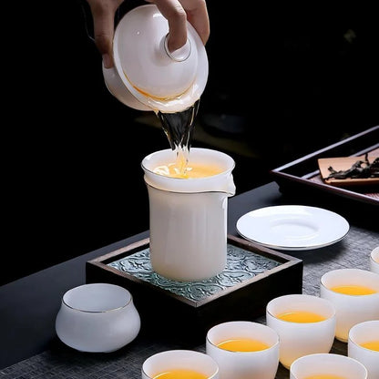 Ice-Glaze Jade Porcelain Tea Set product gallery photo 8 for ceramic gongfu tea set