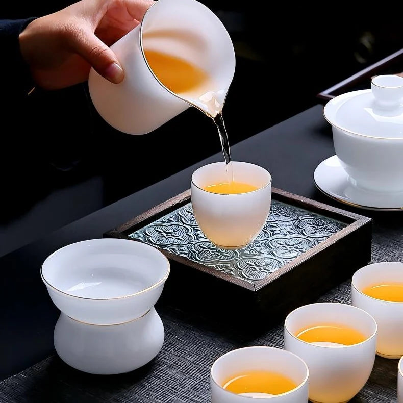 Ice-Glaze Jade Porcelain Tea Set product gallery photo 9 for ceramic gongfu tea set