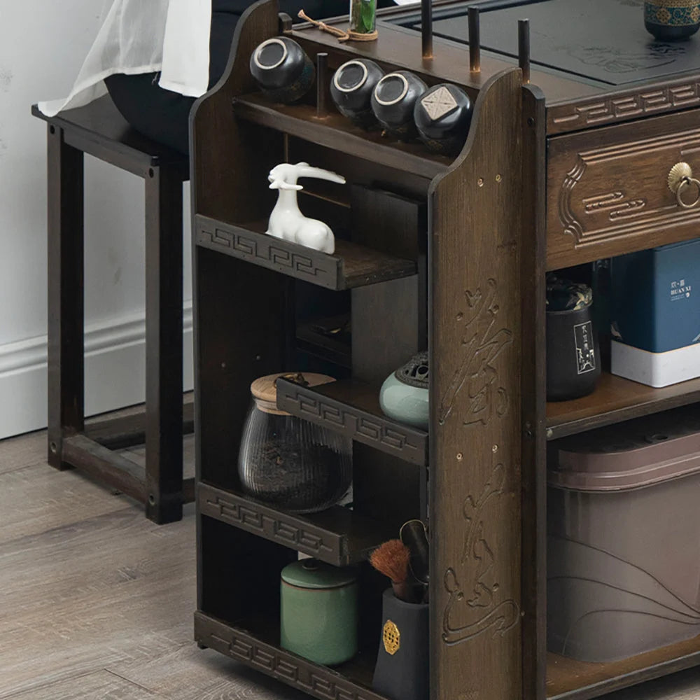 Movable Integrated Chinese Tea Cabinet detail photo 3 for gongfu tea table