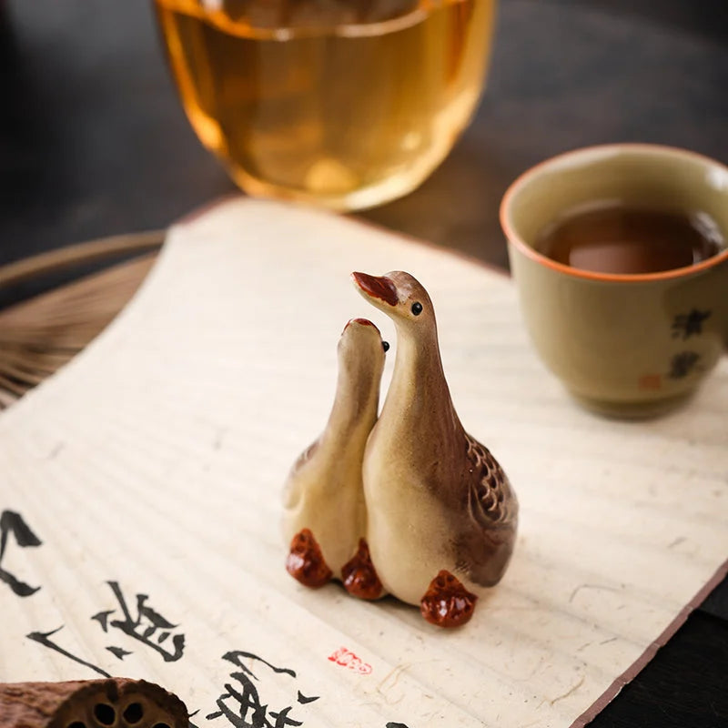 Gaggle of Geese Tea pets detail photo 2 for gongfu tea pet