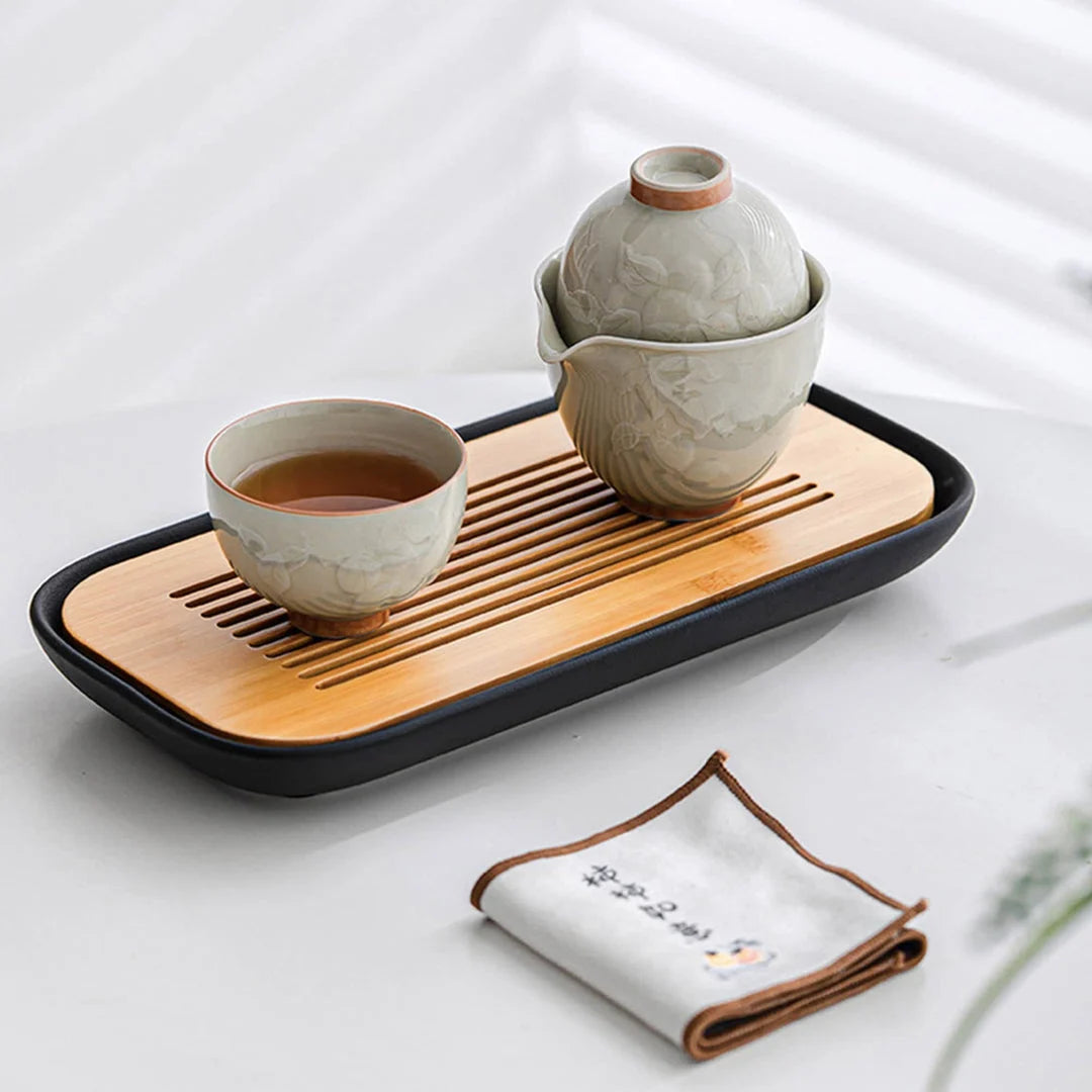 Persimmon detail photo 3 for travel tea set