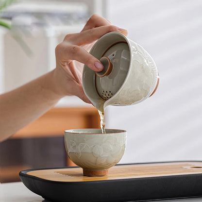 Persimmon detail photo 4 for travel tea set