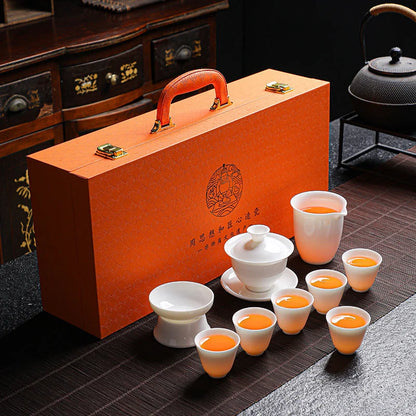 Premium White Porcelain Tea Set main product photo for ceramic gongfu tea set