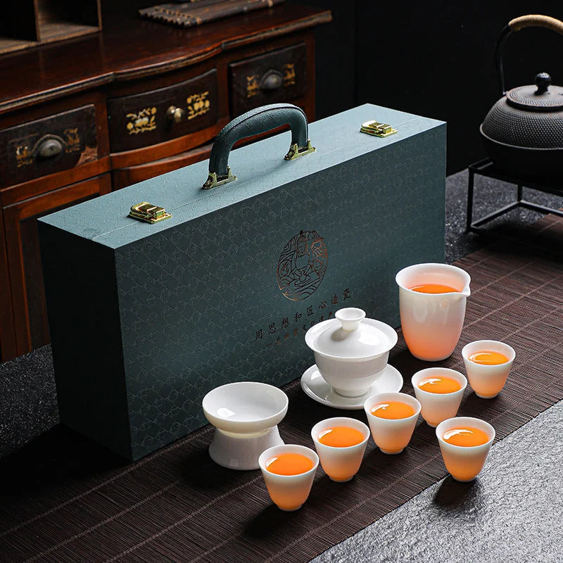 Premium White Porcelain Tea Set detail photo 3 for ceramic gongfu tea set