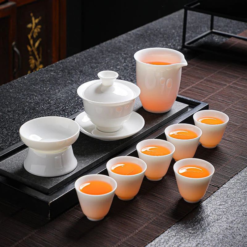 Premium White Porcelain Tea Set detail photo 4 for ceramic gongfu tea set