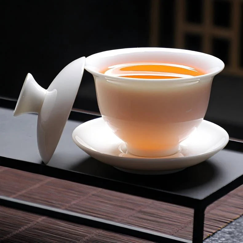 Premium White Porcelain Tea Set product gallery photo 11 for ceramic gongfu tea set