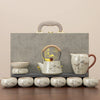 Ru Kiln Celadon Gongfu Tea Set — Lifting-Beam Teapot in Luxury Gift Box