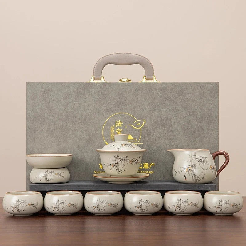 Ru Kiln Celadon Gongfu Tea Set detail photo 2 for ceramic gongfu tea set