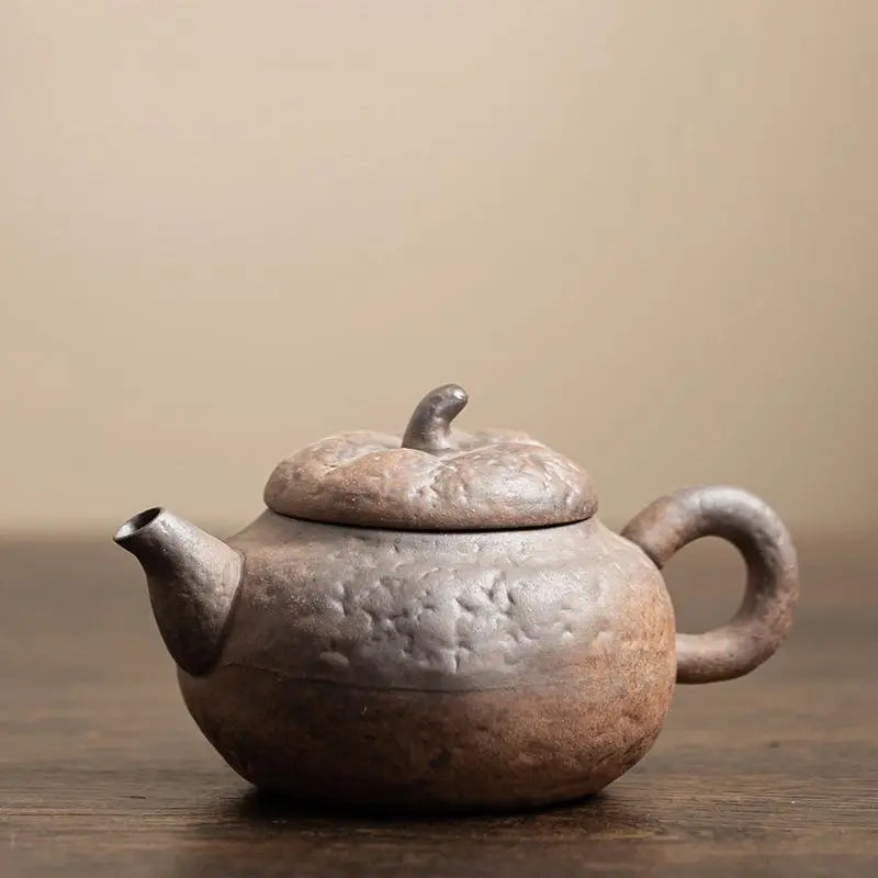 Rustic Chinese Stoneware Tea Set with Gift Box