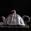Hand-Carved Lotus Zisha Teapot — Purple Clay Lift-Handle Pot with Floral Design