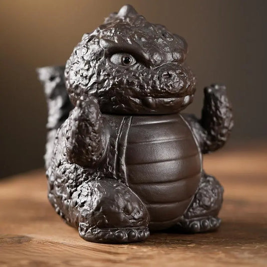 Godzilla Shaped Zisha Teapot — Handmade Creative Pottery & Kung Fu Tea Set