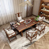 Solid Wood Chinese Gongfu Tea Table with Chairs — Complete Tea Room Furniture Set