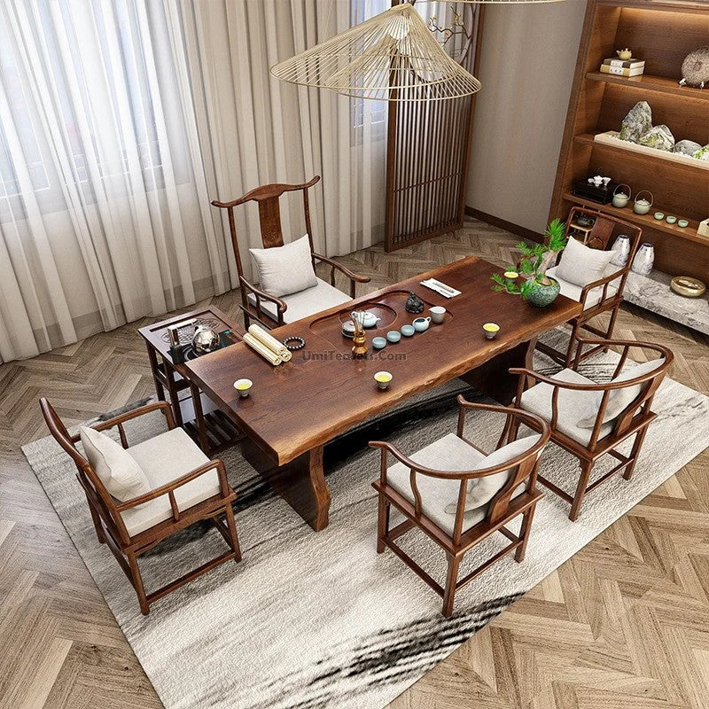 Solid Wood Chinese Gongfu Tea Table with Chairs main product photo for gongfu tea table