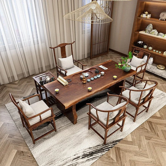 Solid Wood Chinese Gongfu Tea Table with Chairs main product photo for gongfu tea table
