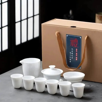 White Porcelain Kung Fu Tea Set detail photo 2 for ceramic gongfu tea set