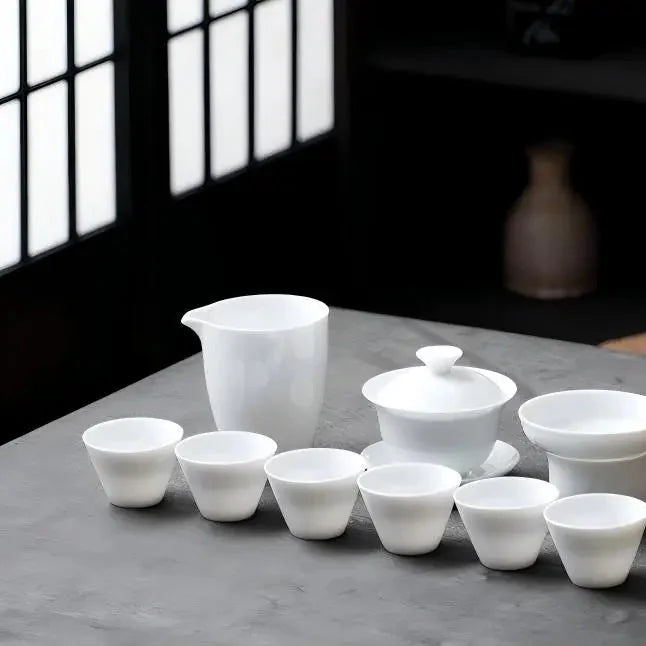 White Porcelain Kung Fu Tea Set detail photo 4 for ceramic gongfu tea set