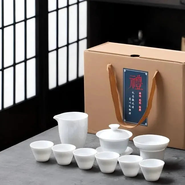 White Porcelain Kung Fu Tea Set product gallery photo 5 for ceramic gongfu tea set