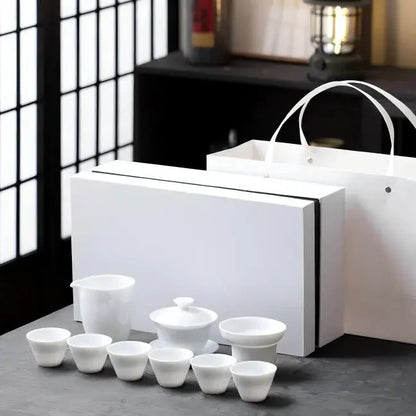 White Porcelain Kung Fu Tea Set product gallery photo 6 for ceramic gongfu tea set