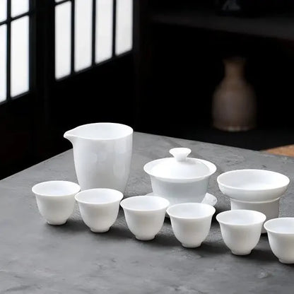 White Porcelain Kung Fu Tea Set product gallery photo 7 for ceramic gongfu tea set