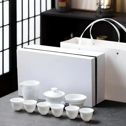 White Porcelain Kung Fu Tea Set product gallery photo 9 for ceramic gongfu tea set