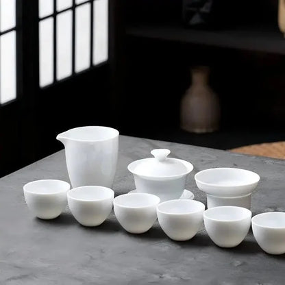 White Porcelain Kung Fu Tea Set product gallery photo 10 for ceramic gongfu tea set