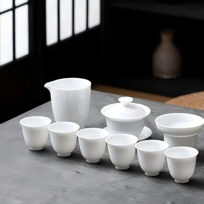 White Porcelain Kung Fu Tea Set product gallery photo 13 for ceramic gongfu tea set