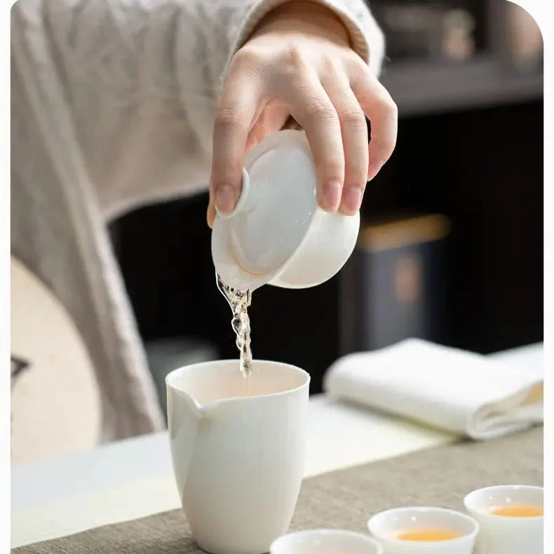 White Porcelain Kung Fu Tea Set product gallery photo 18 for ceramic gongfu tea set