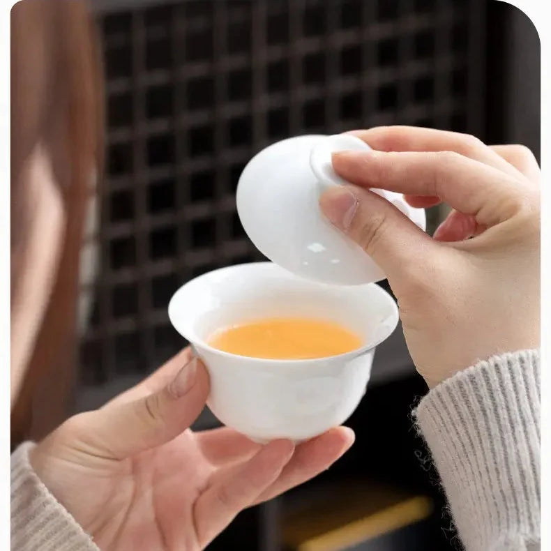 White Porcelain Kung Fu Tea Set product gallery photo 19 for ceramic gongfu tea set