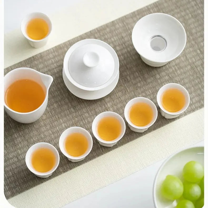 White Porcelain Kung Fu Tea Set product gallery photo 20 for ceramic gongfu tea set