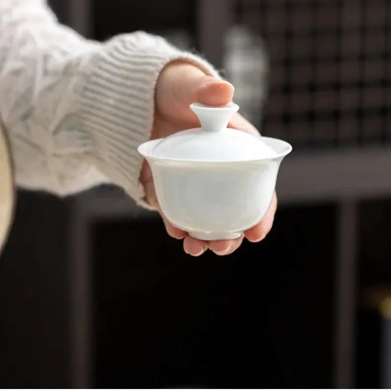 White Porcelain Kung Fu Tea Set product gallery photo 21 for ceramic gongfu tea set